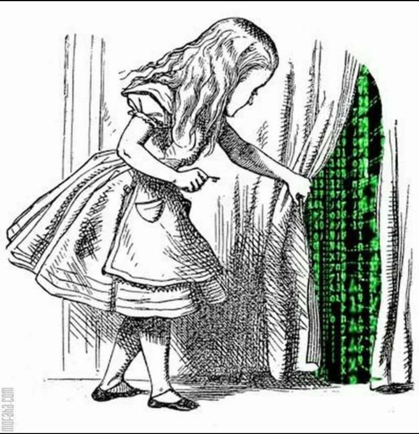 Alice olhando atras do véu da realidade